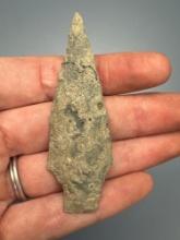 2 7/8" Argillite Archaic Stem Point, Found in Warren Co., NJ