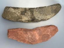 Pair of XL Crescent/Wing Nut Style Bannerstone Preforms, Longest is 9", Found in PA, Ex: Wilhide Col