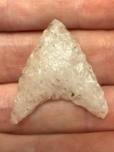 NICE 1 3/16" Quartz Crystalline Levana Triangle Point, Found in PA