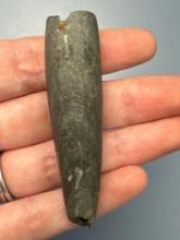 RARE 2 5/8" Banded Slate Tube Pipe, Found near the Portage River, Wood Co., OH by Carol Woodward of