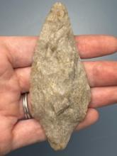 3 3/4" Quartzite Stemmed Point, Found in Jim Thorpe Area in Pennsylvania, Longest is