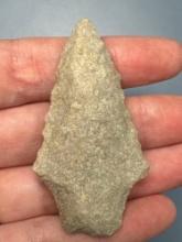 2 3/8" Quartzite Serrated Kirk Stemmed Arrowhead, Found in VA/NC Region, Ex: Walt Dudkewitz