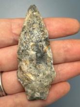 Stunning 2 9/16" Cohansey Quartzite Stem Point, Found on Egg Island in NJ in 1957