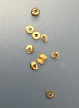 10 Small Yellow Seed Beads, Susquehannock, Found Oscar Leibhart Site Feature 28, York Co PA 1665-168