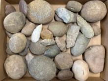 Box Lot of Hammerstones, Mano Stones, Blades, Found in Berks Co., PA, Ex: Kauffman Collection, Pick