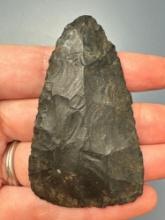 THIN 2 5/8" Black Chert Blade, Found in New York, Ex: Dave Summers Collection
