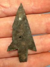 RARE 1 13/16" Cut Brass Iroquoian Trade Point w/Base! Found in New York