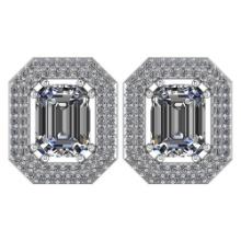 3.71 Ctw Diamond 14k White Gold Halo Stud Earrings VS/SI2