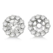 Round Diamond Earring Jackets for 6mm Studs 14K White Gold 0.80ctw