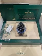 USED GMT MASTER II 40MM 'BATMAN' ROLEX JUBILEE COMES WITH BOX AND PAPERS IN LIKE NEW CONDITION