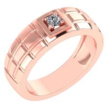 Certified .11 Ctw Diamond And 14k Rose Gold Promise Band
