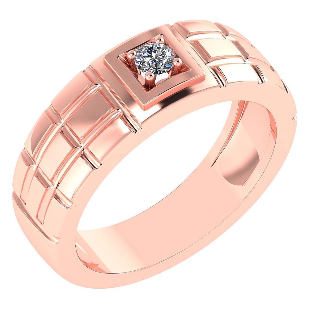 Certified .11 Ctw Diamond And 14k Rose Gold Promise Band