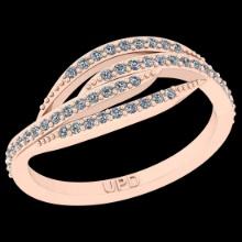 0.28 Ctw i2/i3 Diamond 14K Rose Gold Cluster Wedding Ring