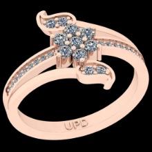 0.39 Ctw i2/i3 Diamond 14K Rose Gold Cluster Engagement Ring