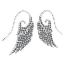 Certified 1.36 Ctw Diamond Wire Hook Earrings New Collection 18 k White Gold