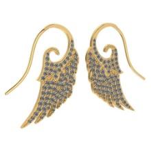 Certified 1.36 Ctw Diamond Wire Hook Earrings New Collection 18 k Yellow Gold