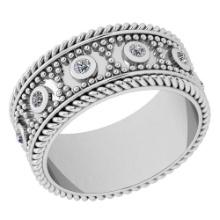 Certified 0.25 Ctw Diamond VS/SI1 18K White Gold Band Ring Made In USA