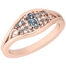 0.29 Ctw SI2/I1 Diamond 14K Rose Gold Vintage Style Ring