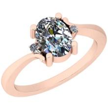 1.05 Ctw SI2/I1 Diamond 14K Rose Gold Vintage Style Engagement Ring
