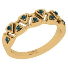 0.22 Ctw I2/I3 Treated Fancy Blue Diamond 14K Yellow Gold Eternity Band Ring