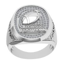 0.40 Ctw SI2/I1 Diamond 14K White Gold football theme Ring