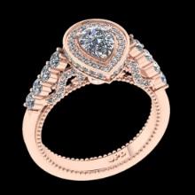 1.90 Ctw VS/SI1 Diamond 14K Rose Gold Engagement Halo Ring
