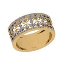 0.68 Ctw Si2/i1 Diamond 14K Yellow Gold Eternity Band Ring