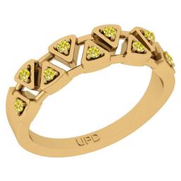 0.22 Ctw I2/I3 Treated Fancy Yellow Diamond 14K Yellow Gold Eternity Band Ring