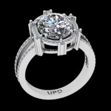 4.72 Ctw VS/SI1 Diamond14K White Gold Vintage Style Ring