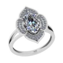 2.15 Ctw SI2/I1 Diamond 14K White Gold Bridal Wedding Halo Ring