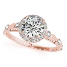 Certified 1.50 Ctw SI2/I1 Diamond 14K Rose Gold Vintage Style Filigree Ring
