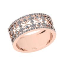 0.68 Ctw Si2/i1 Diamond 14K Rose Gold Eternity Band Ring
