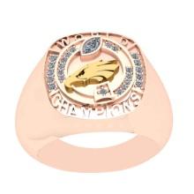 0.29 Ctw SI2/I1 Diamond 14K Yellow And Rose Gold Gold Two tone football theme Ring