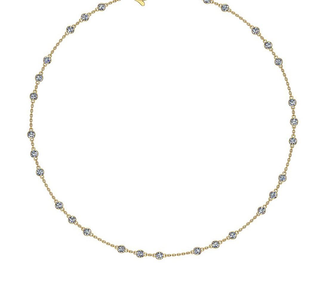 0.90 Ctw SI2/I1 Diamond 14K Yellow Gold Station Necklace