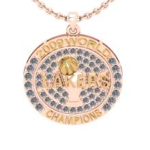 2.47 Ctw SI2/I1 Diamond 14K Yellow and Rose Gold Basketball theme pendant necklace