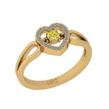 0.20 Ctw i2/i3 Treated fancy Yellow Diamond Prong Set 14K Yellow Gold Ring