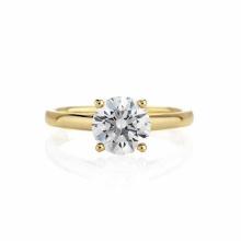 CERTIFIED 0.5 CTW H/SI1 ROUND DIAMOND SOLITAIRE RING IN 14K YELLOW GOLD
