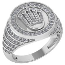 Certified 0.57 Ctw Diamond Ladies Fashion Ring 14k White Gold MADE IN USA (VS/SI1)