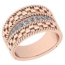 Certified 0.24 Ctw Diamond VS/SI1 14K Rose Gold Band Ring Made In USA