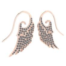 Certified 1.36 Ctw Diamond Wire Hook Earrings New Collection 18 k Rose Gold