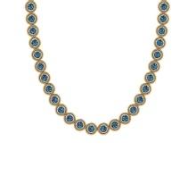 1.84 Ctw i2/i3 Treated Fancy Blue Diamond 14K Yellow Gold 1 Row Necklace