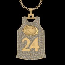 2.74 Ctw SI2/I1 Diamond 14K Yellow Gold football theme pendant necklace