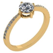 0.97 Ctw Diamond 14k Yellow Gold Halo Ring VS/SI1
