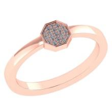 Certified .08 Ctw Diamond And 14k Rose Gold Simple Ring