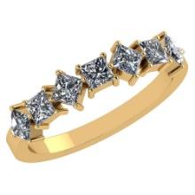 Certified 1.26 Ctw Diamond And 14k Yellow  Gold Simple Band