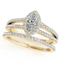 Certified 0.80 Ctw SI2/I1 Diamond 14K Yellow Gold Bridal Wedding Set Ring