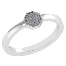 Certified .08 Ctw Diamond And 14k White Gold Simple Ring