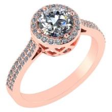 1.77 Ctw Diamond 14k Rose Gold Halo Ring VS/SI1
