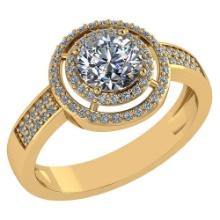 1.35 Ctw Diamond 14k Yellow Gold Halo Ring VS/SI1