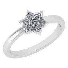 Certified .15 Ctw Diamond 14k White Gold Engagement Ring